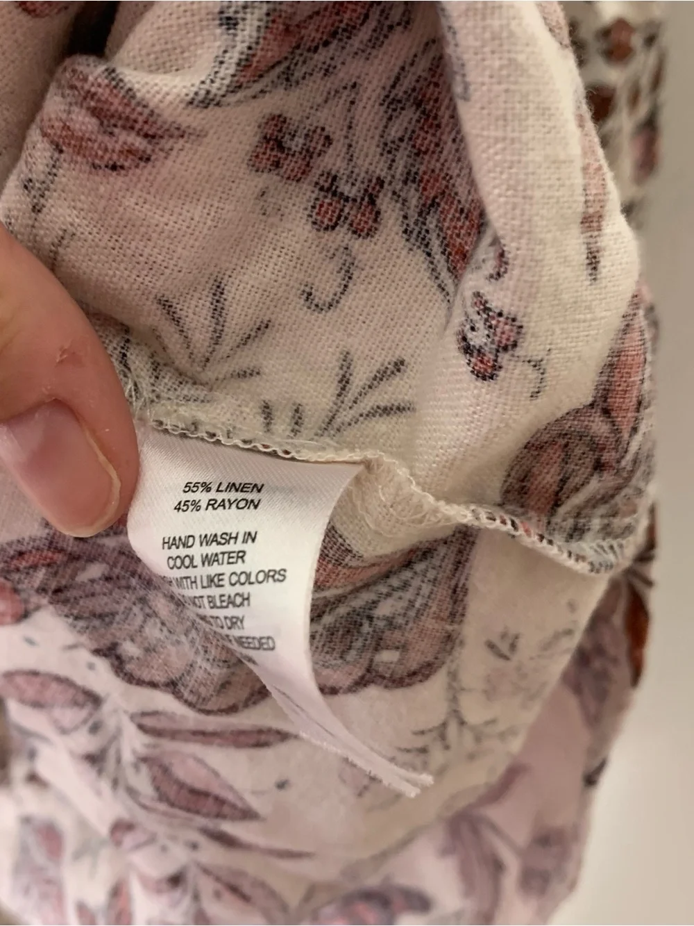 Joie Linen Blend Floral Button-Front Puff Sleeve Top Size S